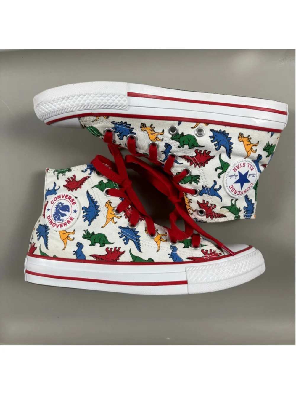 Converse Dinoverse Dino Print High Top Sneakers Kids 4 Jurassic Y2K Skater
